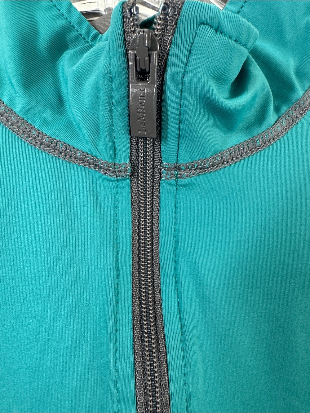 Le Mieux Womens 1/4 Zip Base Layer Top Sz M Long Sleeve Equestrian Teal - Picture 4 of 11